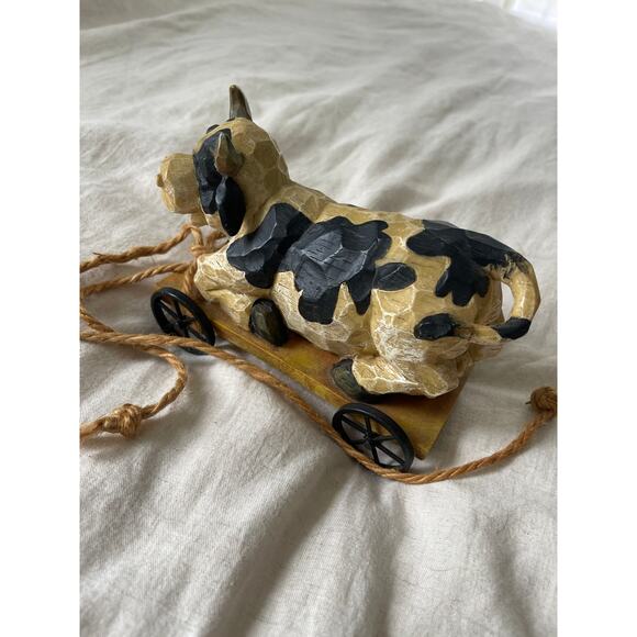 Decorative Resin Cow on a Wagon Home Decor - Picture 5 of 5